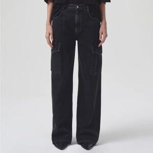 Agolde Black Wide Leg Jeans